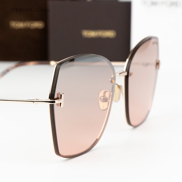 Tom Ford Women Sunglasses Gold Bordeaux Mirror Butterfly FT1107 28U BRAND NEW main image 7